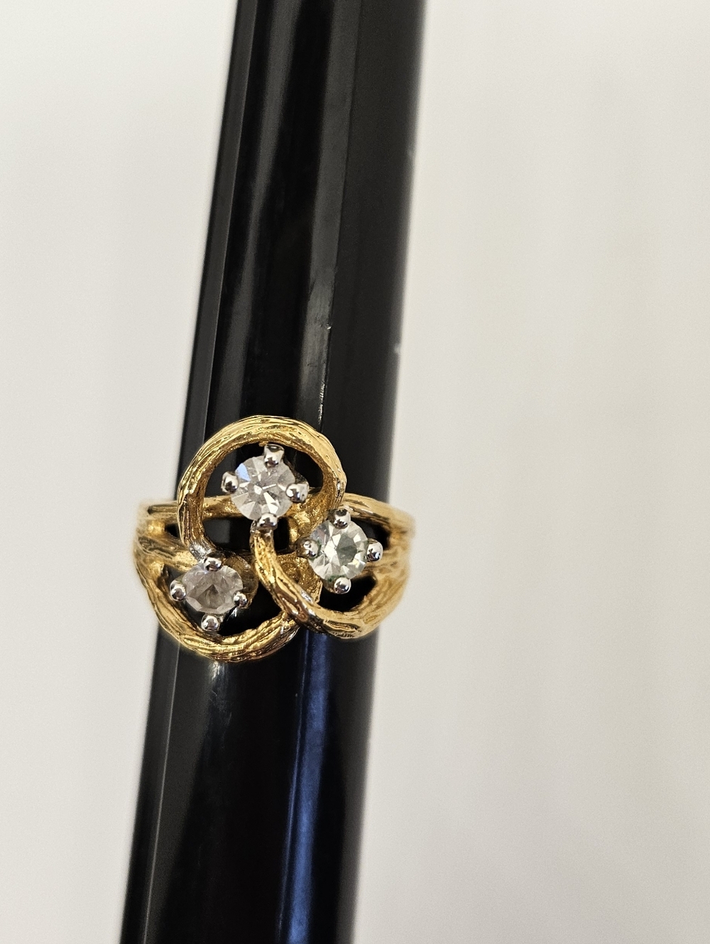 Aurora A 18K HGE RIng Size 7 CZ Crystal Heavy Gold Electroplate
